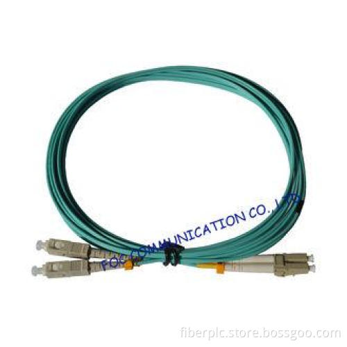 OFNR Hytrel OM3 Optical Fiber Patch Cord Hybrid , Duplex Te